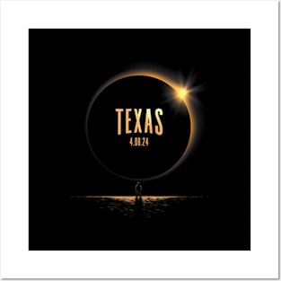 North America Total Solar Eclipse 2024 Texas Usa Posters and Art